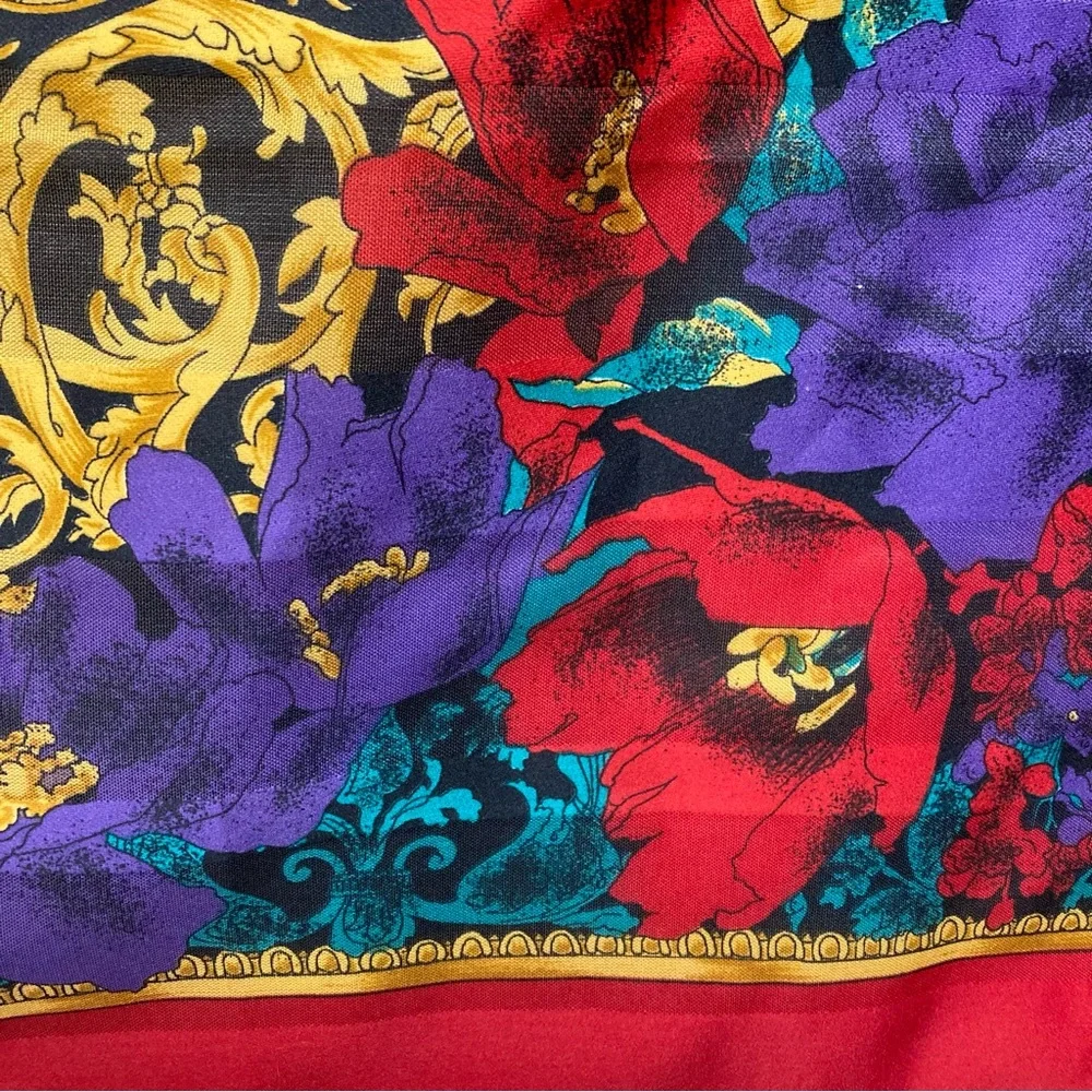 Capezio Floral and Paisley Print Scarf Italian